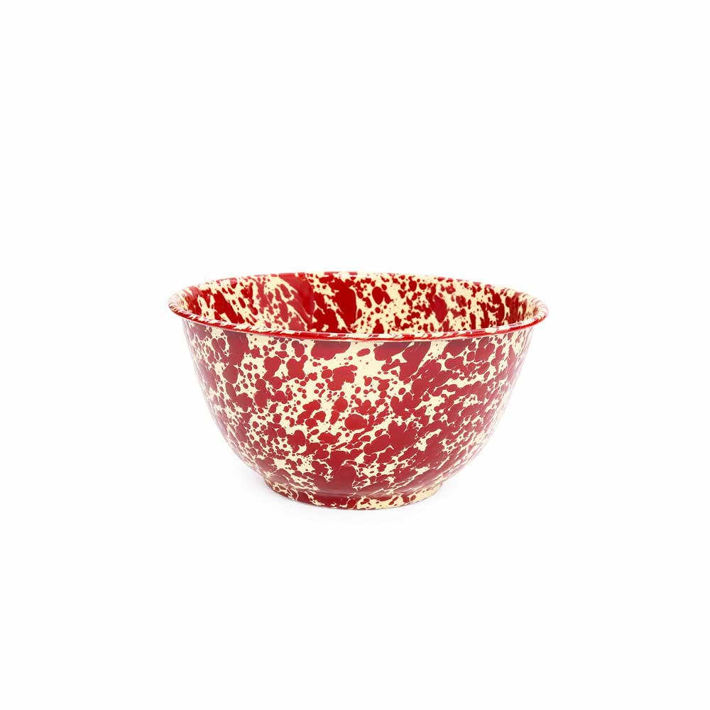 Burgundy & Cream Splatter | Large Salad Bowl