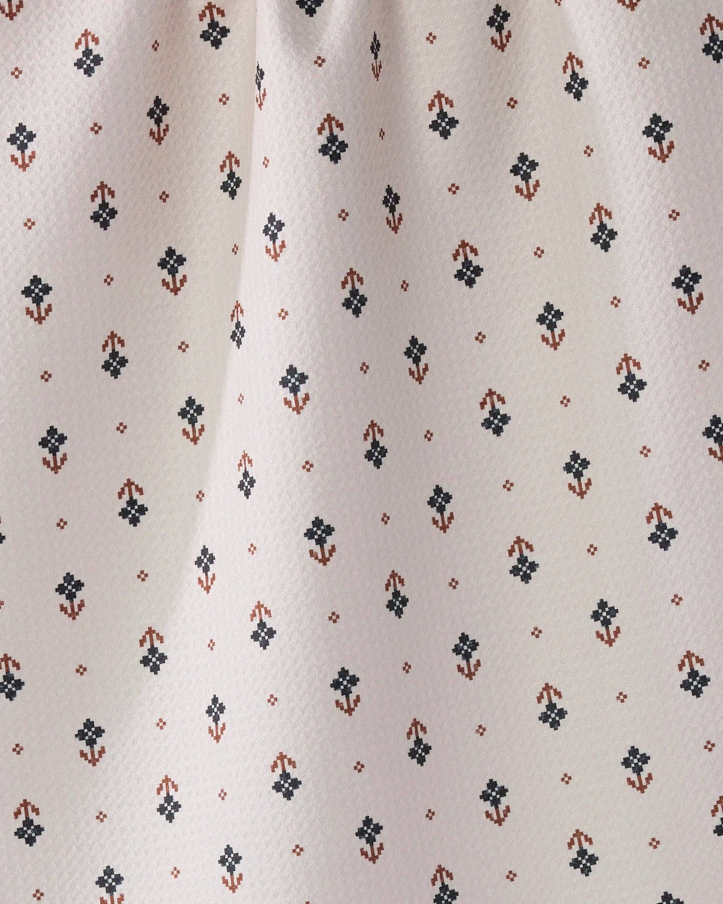 Folk Pixel White Tea Towel