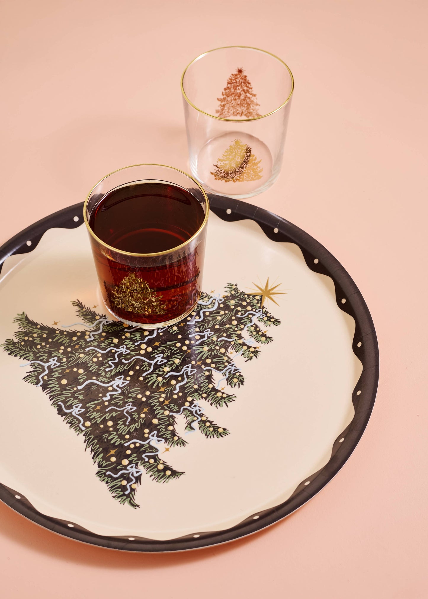 Round Christmas Tree Bentwood Tray
