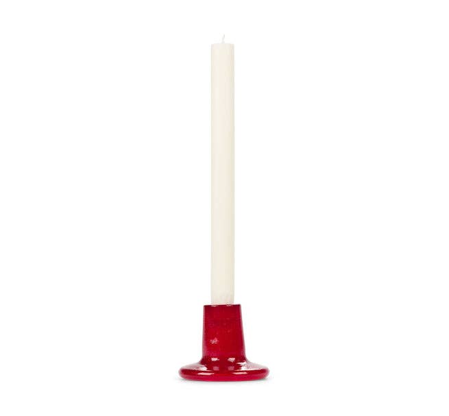 Glass Candleholder | Red