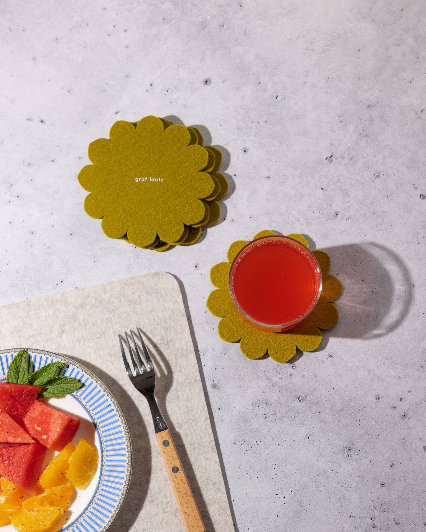 Scalloped Merino Wool Coasters | Dandelion