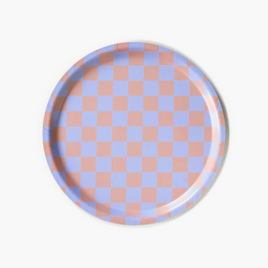 Lilac / Peach Checker Tray