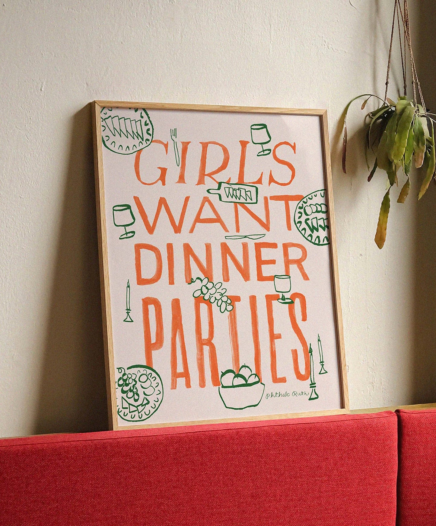 Girls Want Dinner Parties + Food Art Print