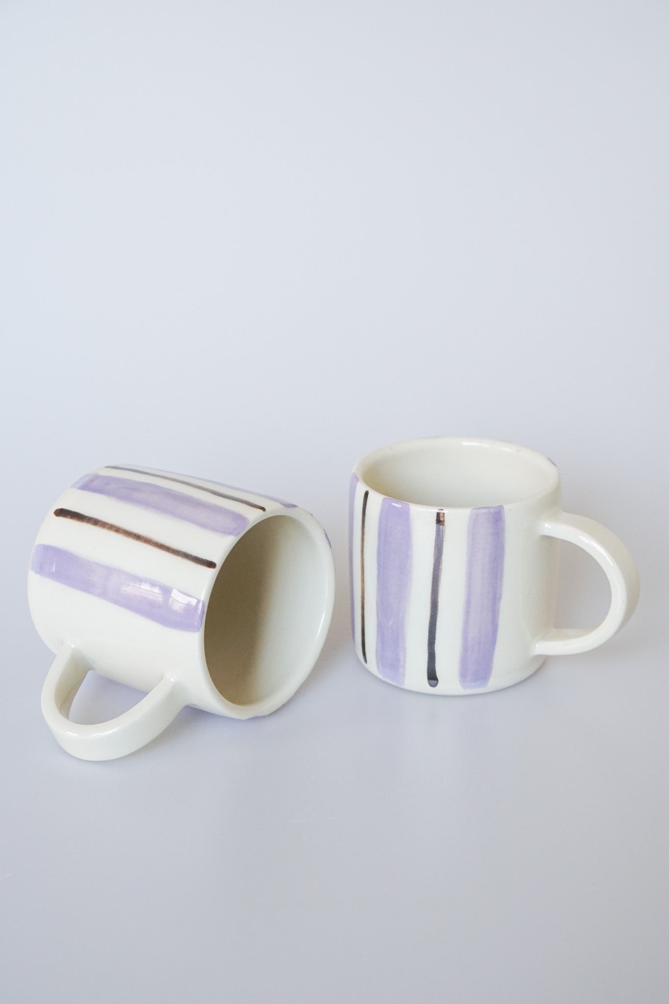 Lavender & Brown Striped Mug