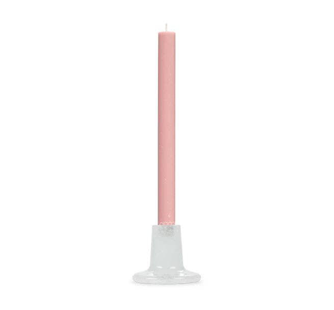 Glass Candleholder | Pearl White