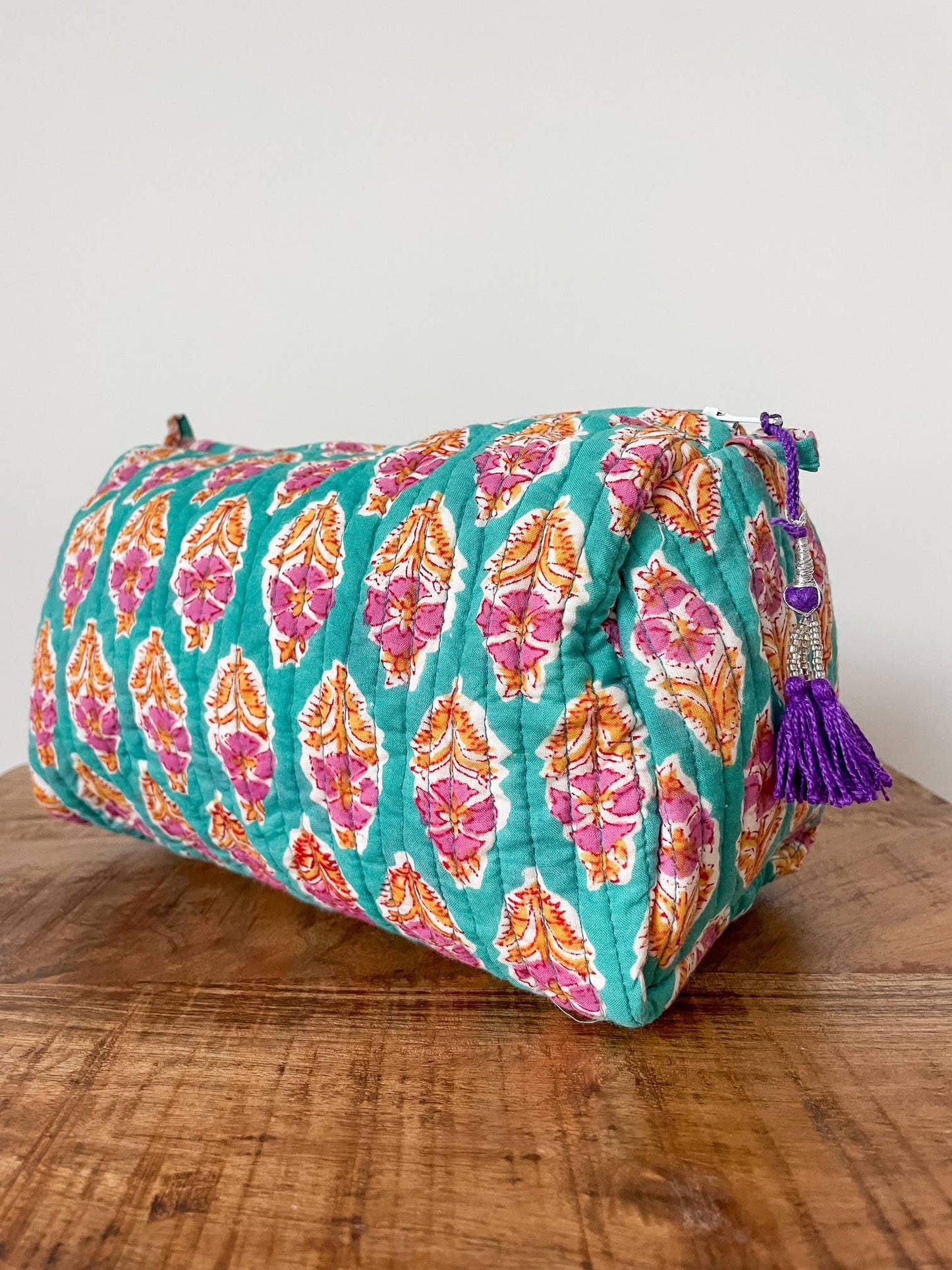 Sea Green Block Print Pouch