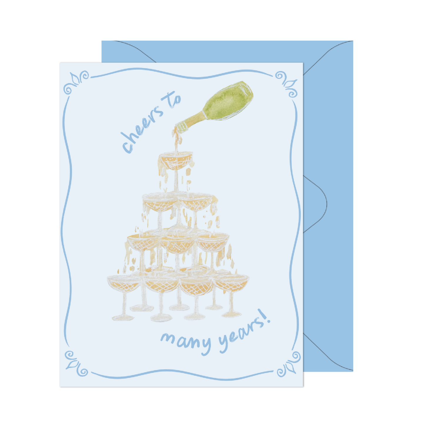 Cheers to Many Years Wedding Card