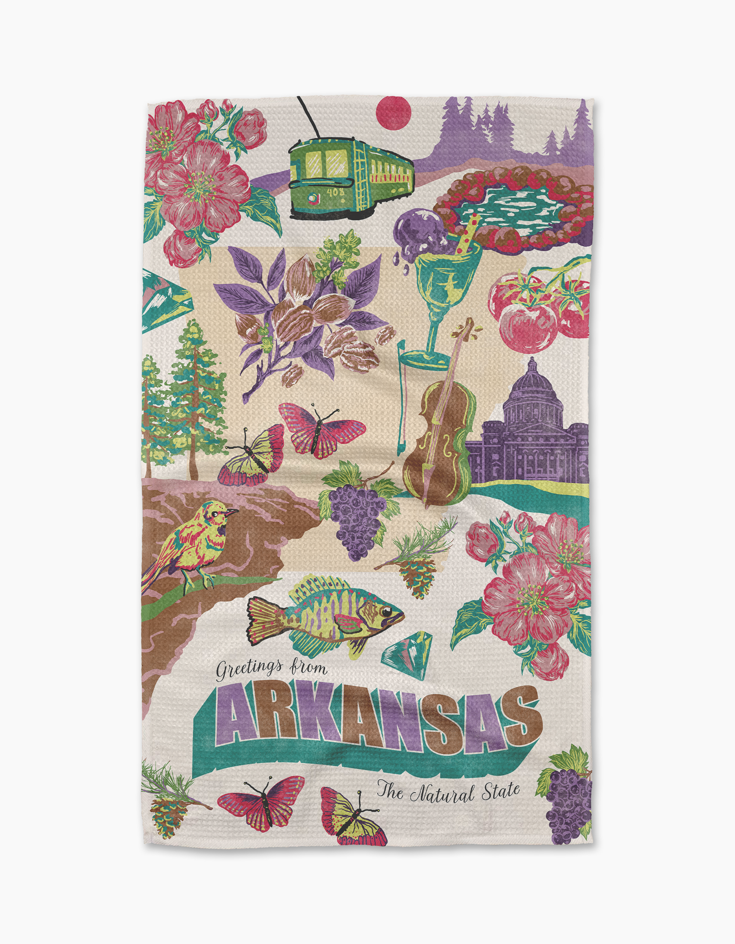 Greetings From Arkansas Tea Towel