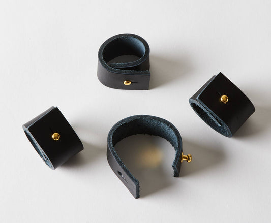 Black Leather Napkin Rings
