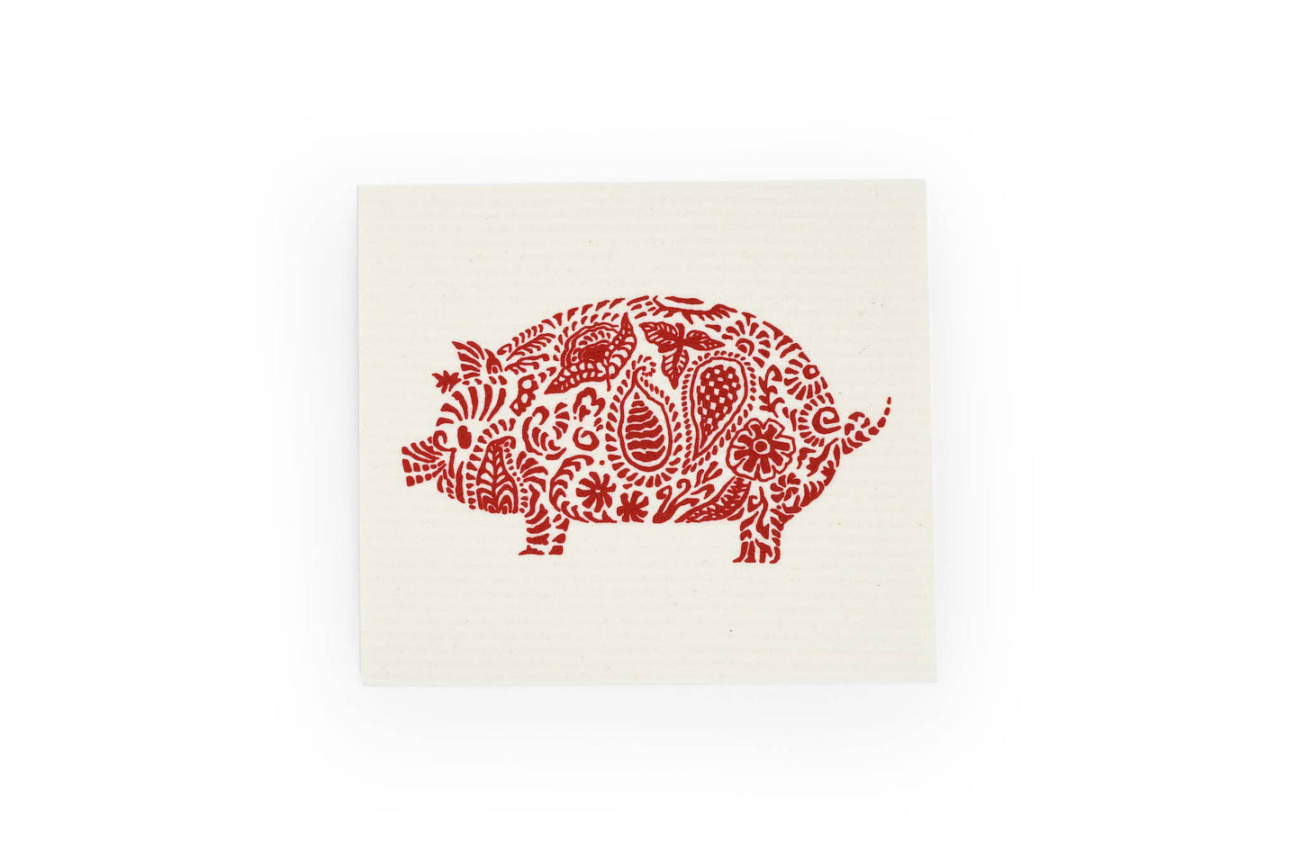 Festive Pig Swedish Dishcloth