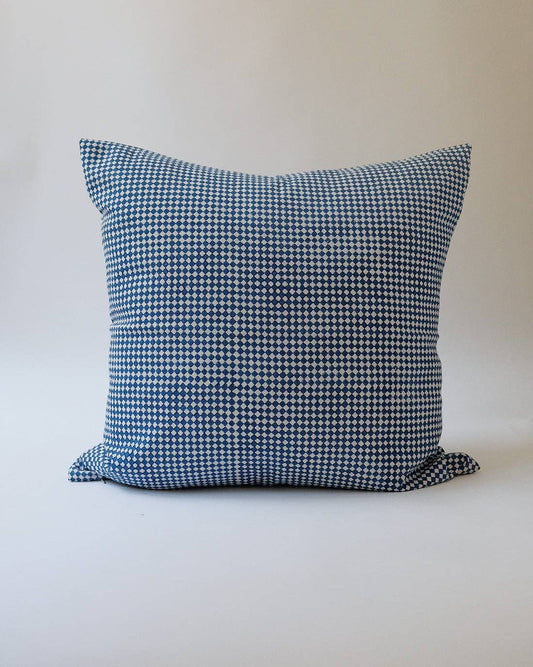 Rekha - Hand Block-printed Linen Pillowcase (Indigo)