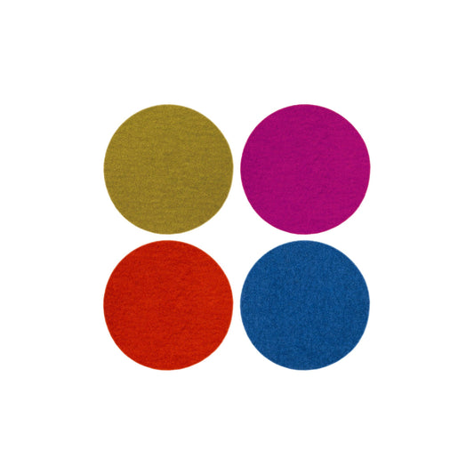Merino Wool Felt Round Coasters | Electric