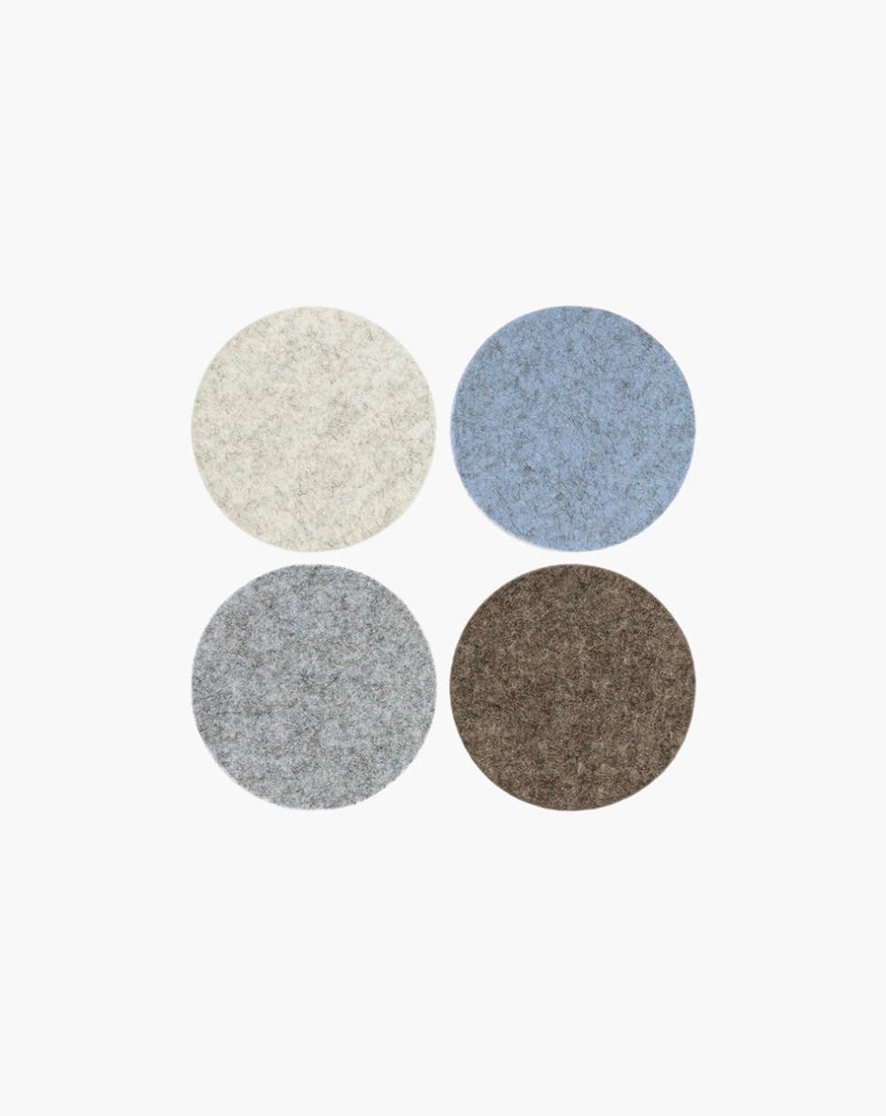Merino Wool Felt Round Coaster | Cobblestone