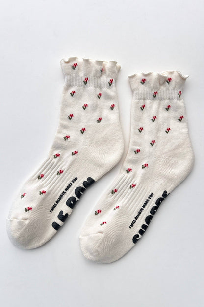 Petal Ruffled Hugger Crew Socks
