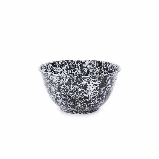 Splatter Black & White Large Salad Bowl