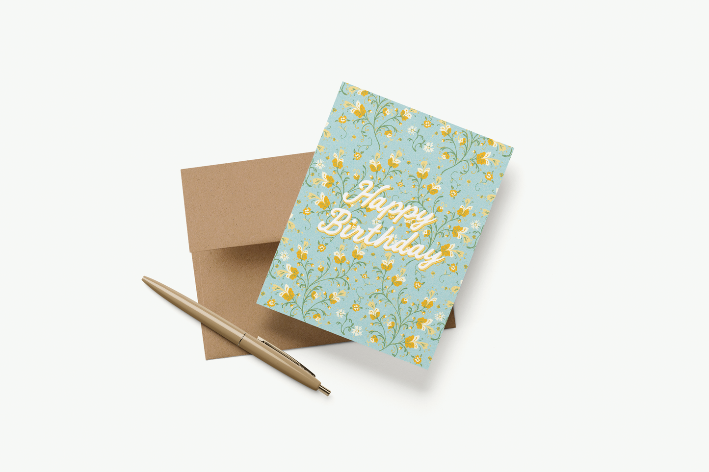 Twining Floral Birthday A2 Greeting Card