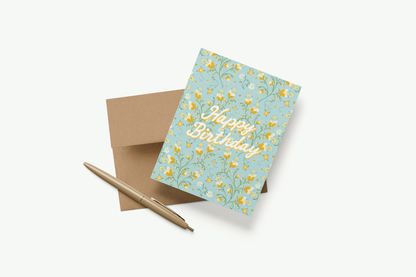 Twining Floral Birthday A2 Greeting Card