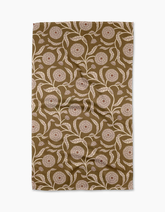 Falling Flowers Tea Towel