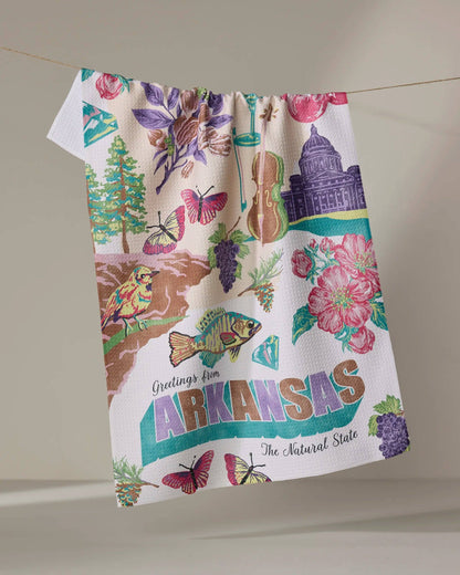 Greetings From Arkansas Tea Towel