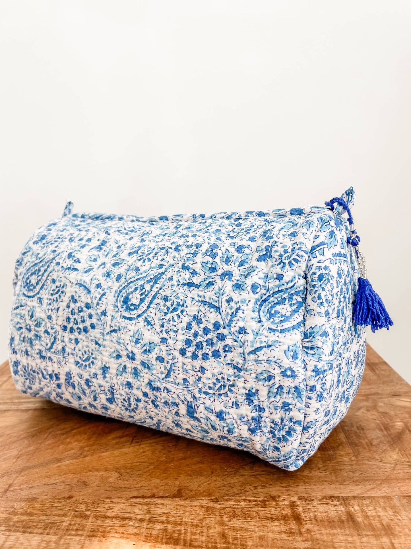 Blue Multi Block Print Pouch
