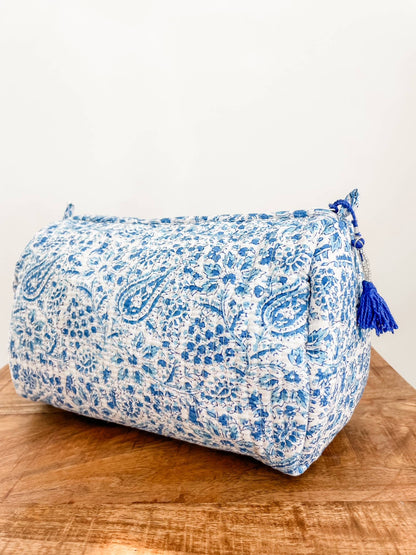 Blue Multi Block Print Pouch