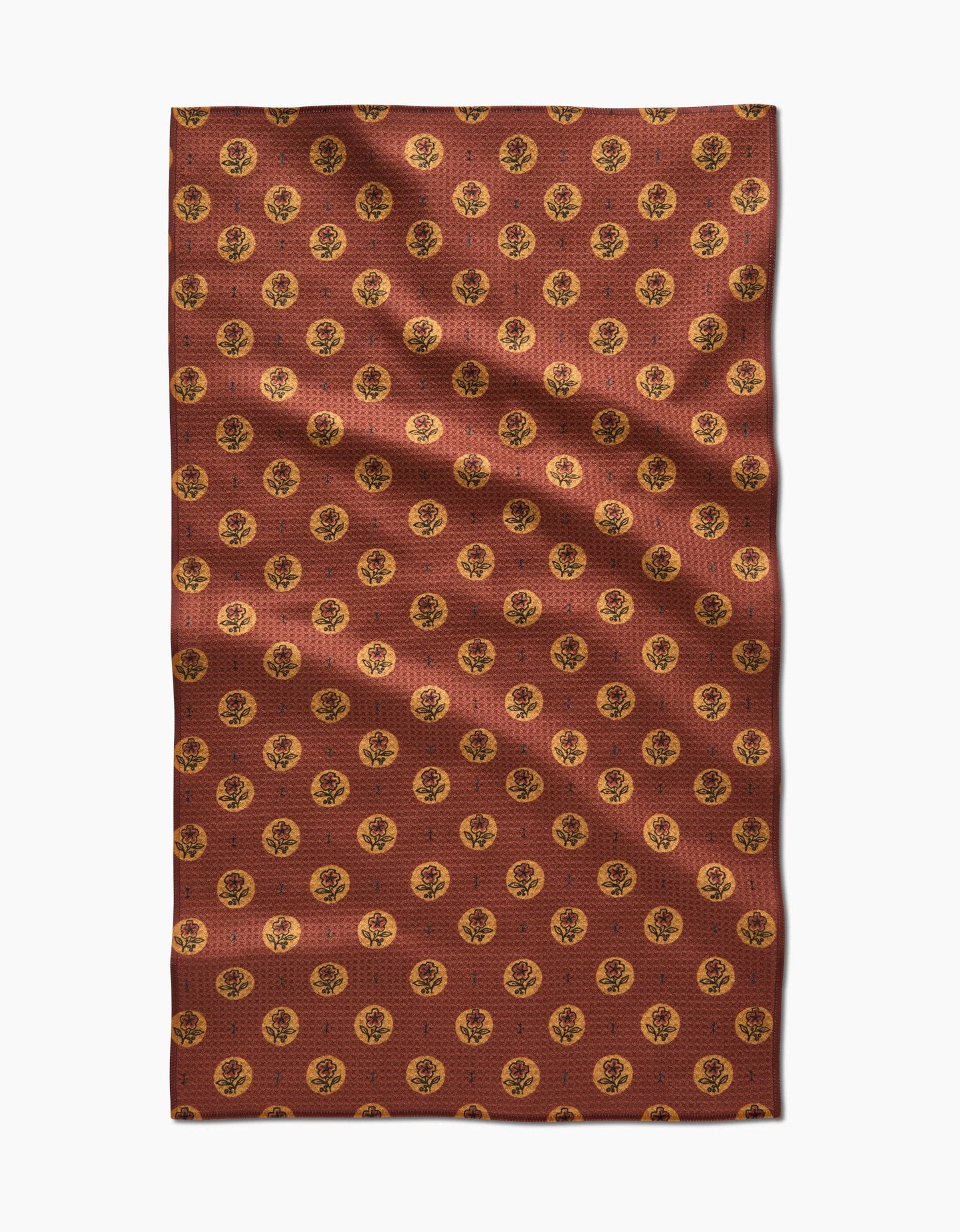 Artisanal Floral Orange Tea Towel