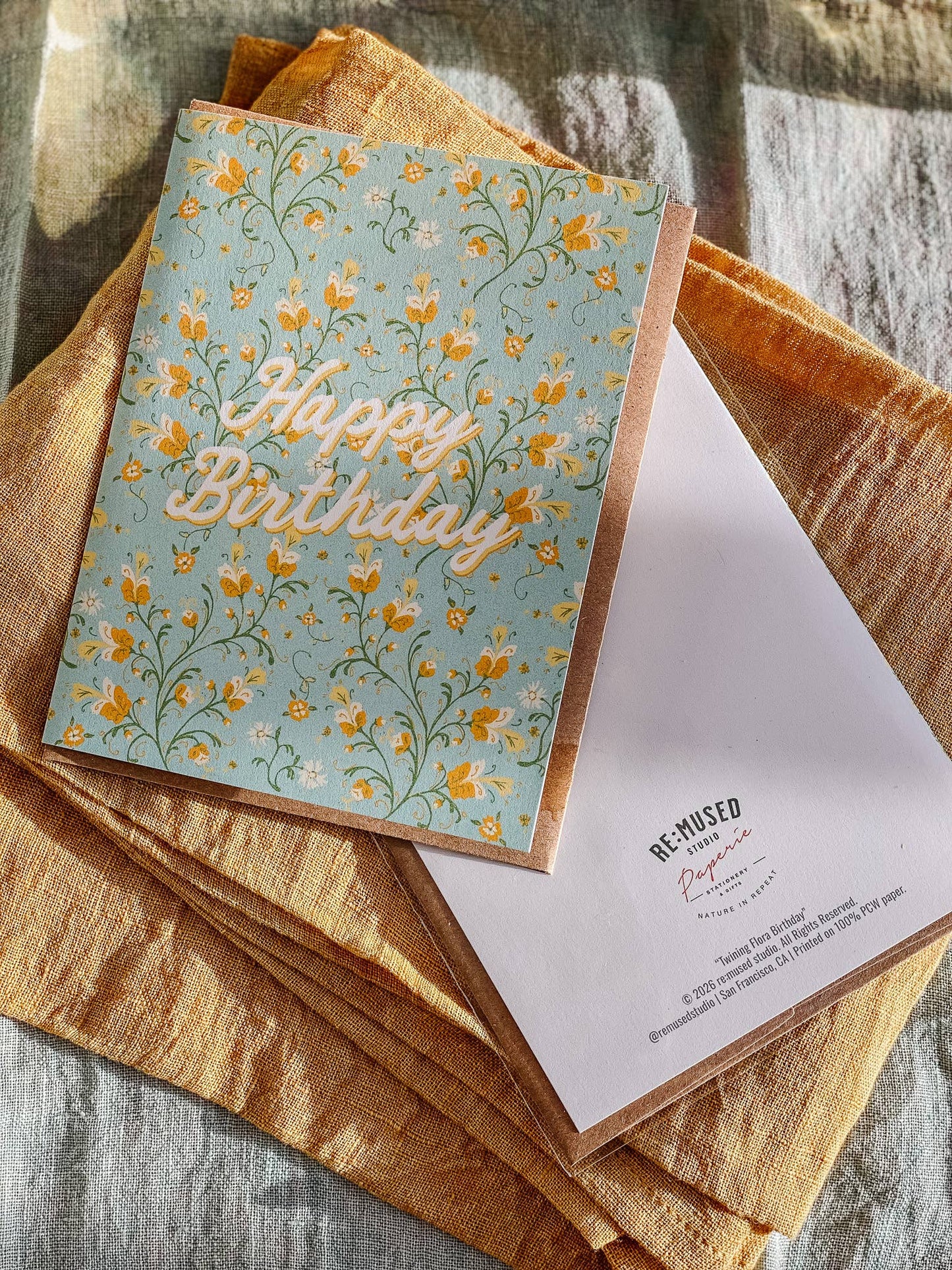 Twining Floral Birthday A2 Greeting Card