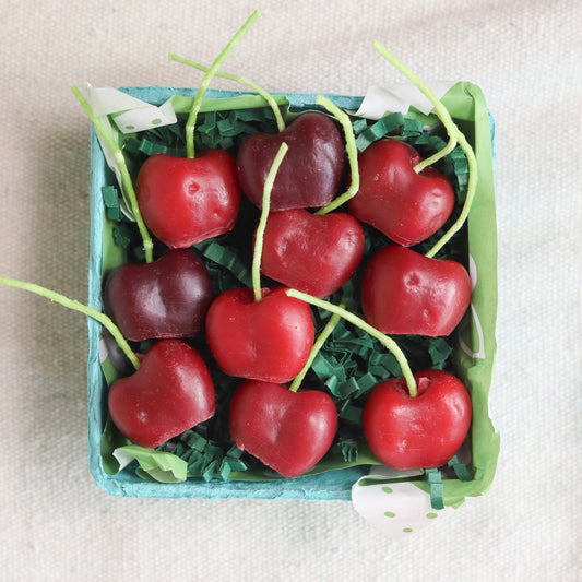 Beeswax Dark Red Cherry Birthday Candles