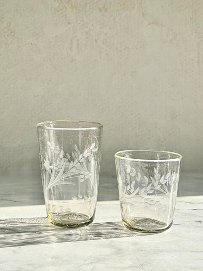 Hand-etched Conical Tumbler