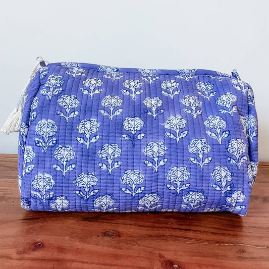 Iris Block Print Pouch