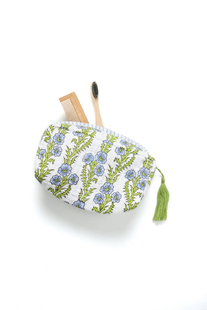 Forget-Me-Not Blockprint Toiletry Bag