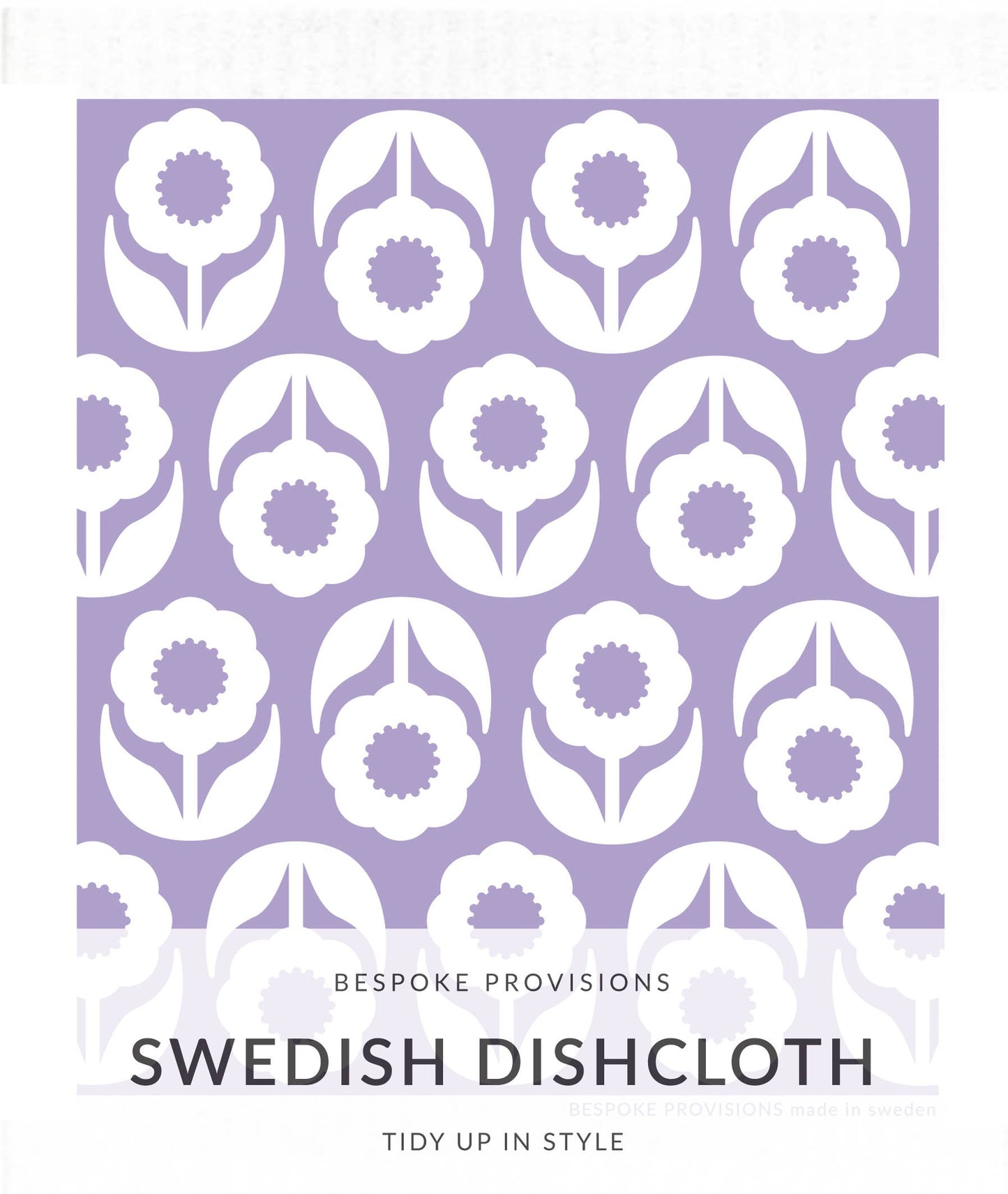 Flowers on Lavender Swedish Dishcloth