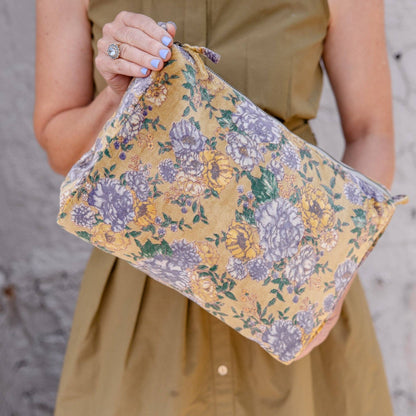 Golden Meadow Velvet Cosmetic Pouch