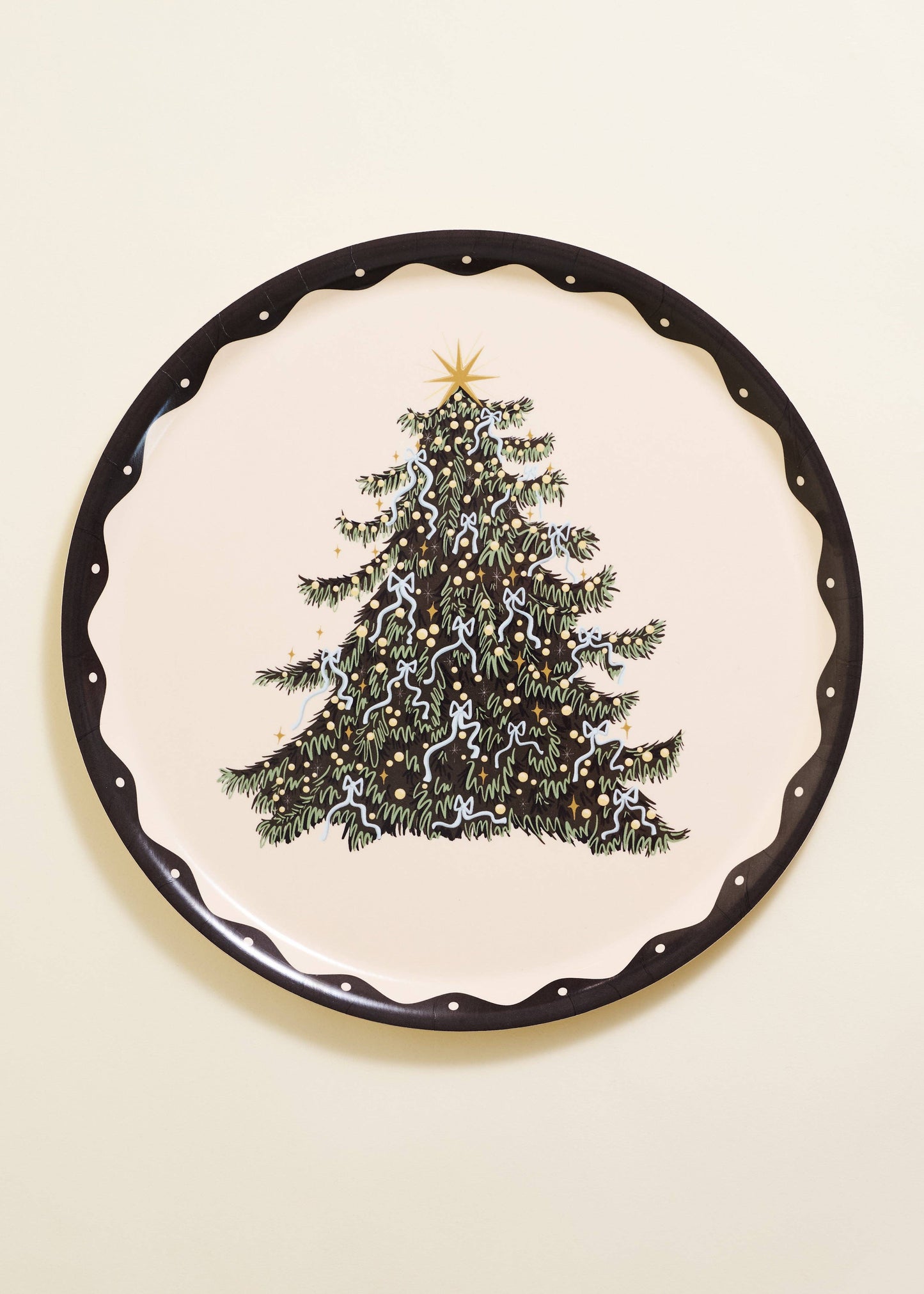 Round Christmas Tree Bentwood Tray