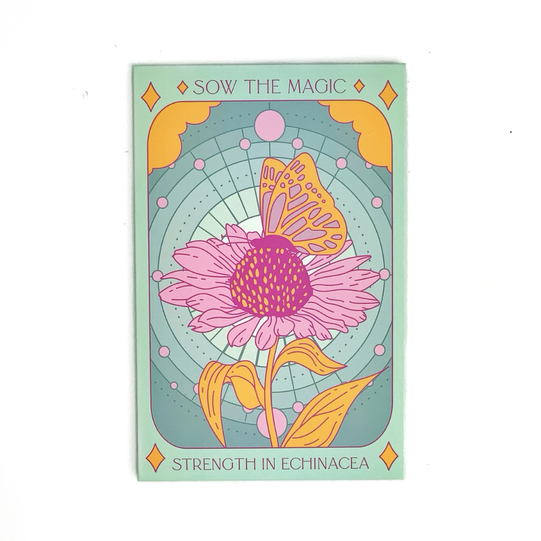 Strength in Echinacea Flower Tarot Seed Packet