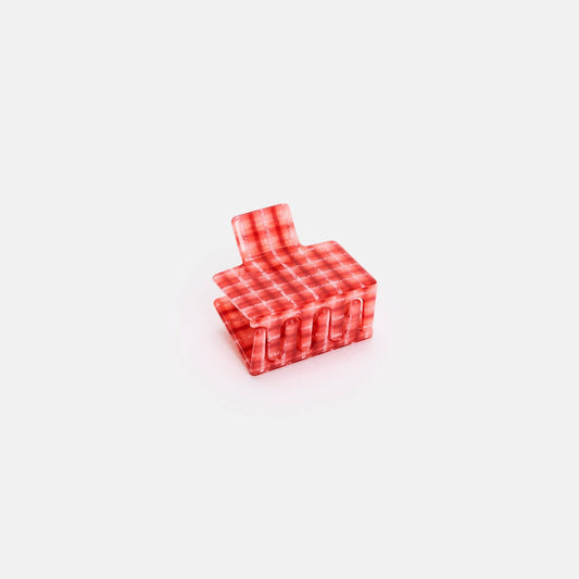 Midi Box Claw in Red Plaid