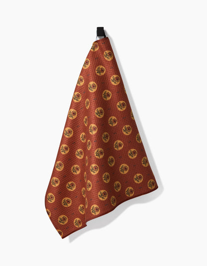 Artisanal Floral Orange Tea Towel