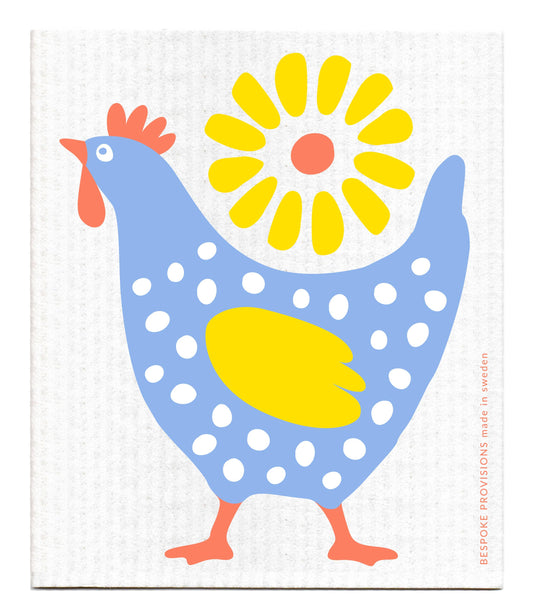 Periwinkle Hen Swedish Dishcloth