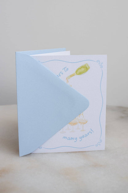 Cheers to Many Years Wedding Card