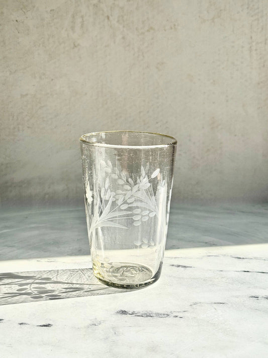 Hand-etched Conical Tumbler