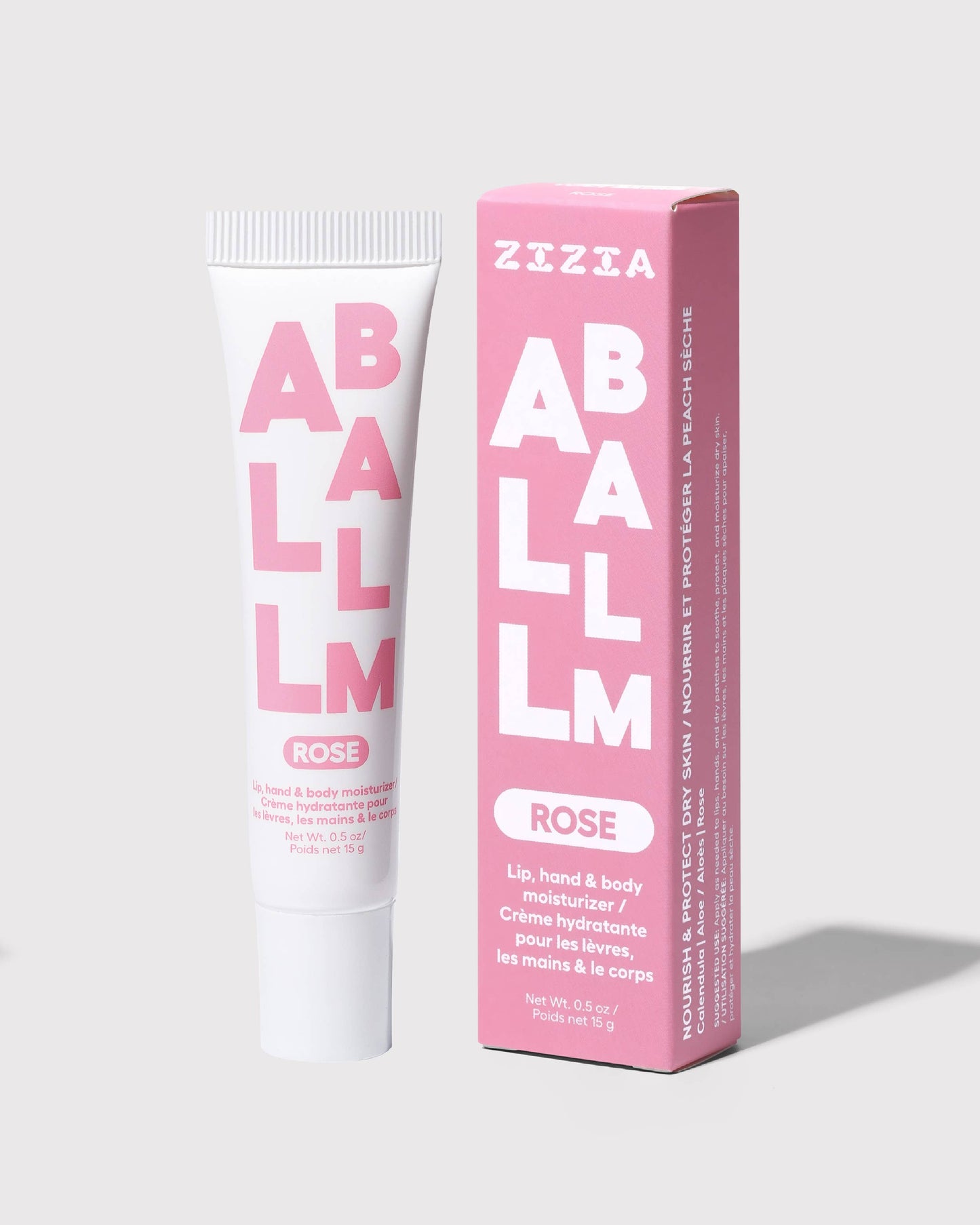 Zizia All Balm Tube-Rose Hand & Lip Balm