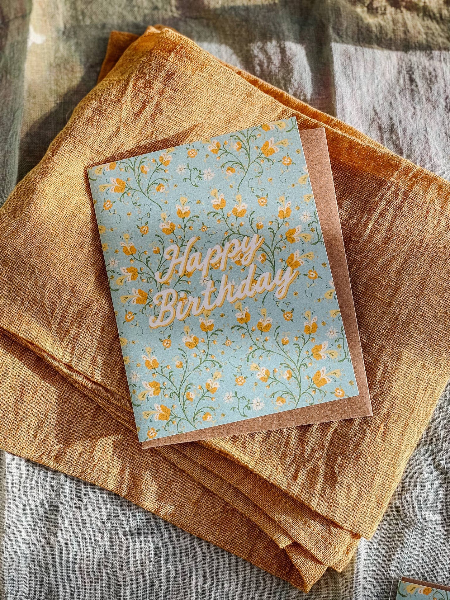 Twining Floral Birthday A2 Greeting Card