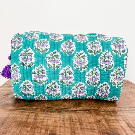 Sea Green Block Print Pouch