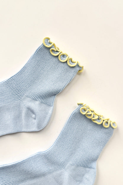The Petite Ruffled Modal Socks