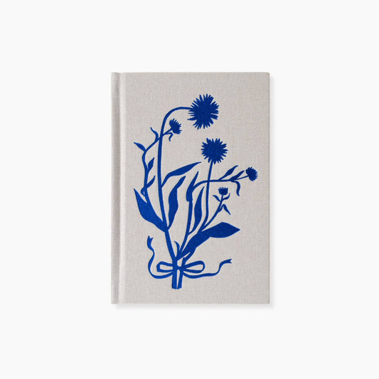 Blue Flora Mini Linen Blend Journal