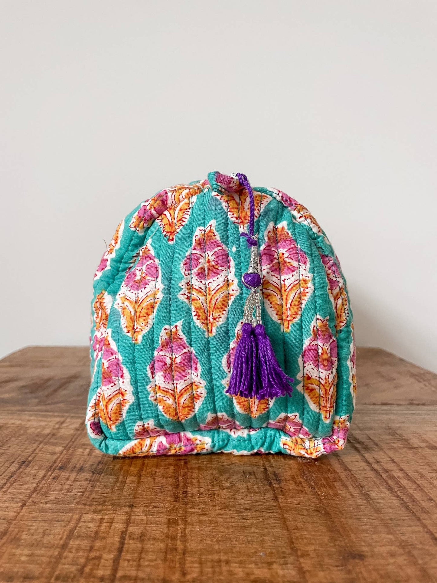 Sea Green Block Print Pouch