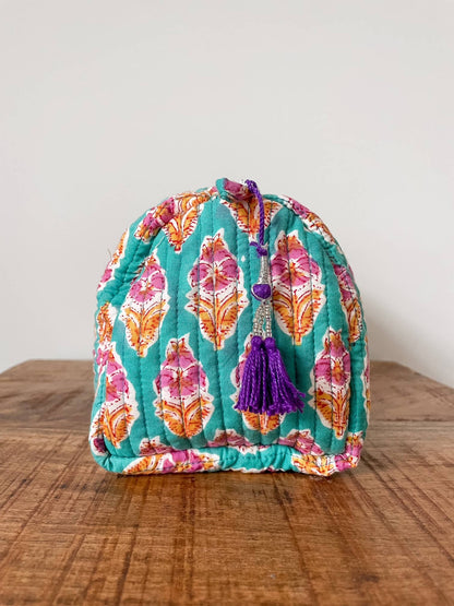 Sea Green Block Print Pouch