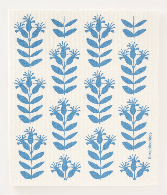 Blue Buds Swedish Dishcloth