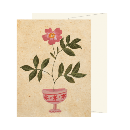 Pink Floral Vase Card