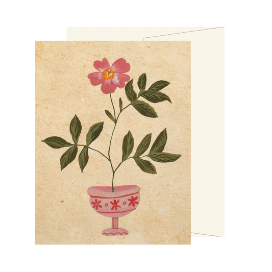 Pink Floral Vase Card
